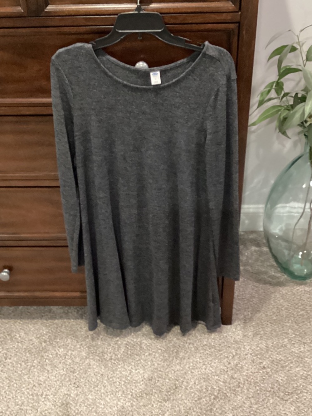Old navy Charcoal Gray Long Sleeve Swing dress